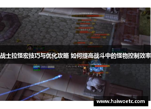 战士拉怪宏技巧与优化攻略 如何提高战斗中的怪物控制效率